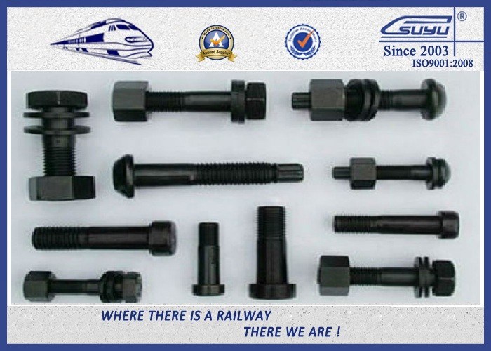 Railway Button Head Oval Neck Track Bolts, Q235 Steel Grade 4.6 Black Bolt