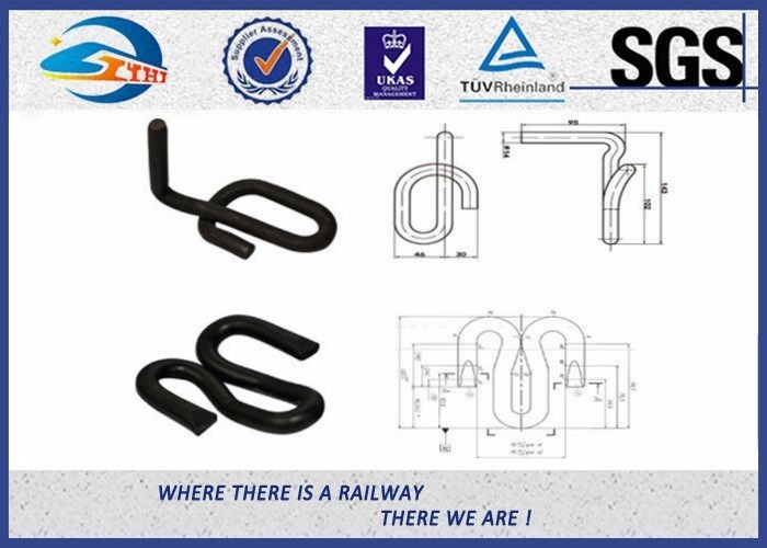 Railfasteners Fast clip And Guage Lock Clip , Elastic Rail Clips For