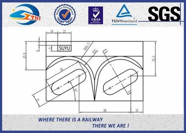 Plain Steel Two-hole Rail Clips , A100 / 120 Crane Rail Clamp Customized 9220 Clip