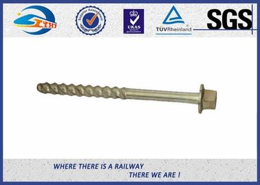 Electric Zinc Plated 5.6 Grade Railway Sleeper Screws DIN Standard For Steel Rail