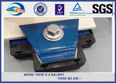 Hot Dip Galvanized  Rail Fastening System With Rail Insulator / Screw Spike