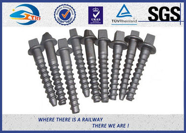 Railway Track Sleeper Screw Spike with Slotting Head plain black galvanized