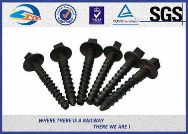 Black Square Railway Wood Screw Spikes Sleeper Screws With High Yield Strength