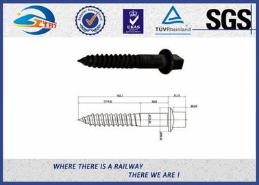 UIC Standard Black Railway Groud Screw Spike For Fastening Rails