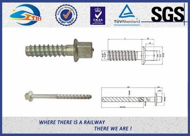 C45  C46 Steel Galvanized Coach Screw Spike For Concreate Sleeper Railway