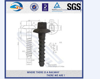 Black ISO Railway Sleeper Screws High Tension Screw Spike 15/16×6-1/2