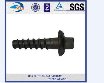 Black Square Railway Wood Screw Spikes Sleeper Screws With High Yield Strength