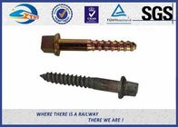 High Hardness 5.6 Grade 35# Railway Screw Spikes , DIN Standard