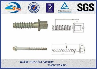 Q235 40Cr Carbon Steel Railway Sleeper Screws Rail Fasteners SGS / ISO9001