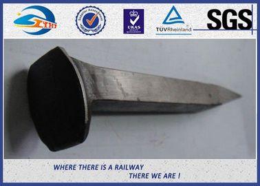 Professional ISO Railway Screw Spike Plain / Oxide Black Spikes