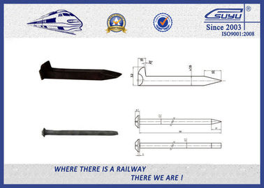 AREM Q235 Carbon Steel Driving Railroad Spikes / Rail Road Spike