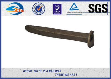 Grade A370 Screw Track Spike / Screw Spikes Railroad For Rail / Wooden Sleeper