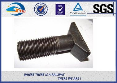 Durable T Head Short Rod Railway Bolt Plain Surface Custom Made