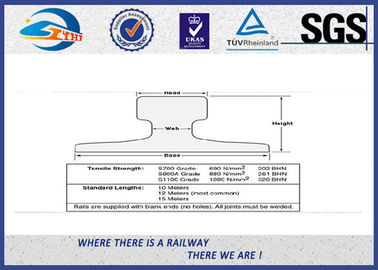 DIN536 Steel Crane Rail Zinc Oxide Black For Railway Material