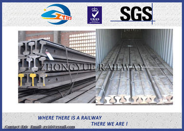 Customized 6m - 25m 700 / 900A / 1100 Railroad Steel Rail , UIC860 Standard