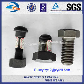 Q235 Carbon Steel 6.8 8.8 Railway Bolt Track Bolt Nut With Plain / HGD