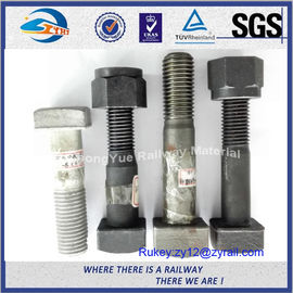 Q235 Carbon Steel 6.8 8.8 Railway Bolt Track Bolt Nut With Plain / HGD