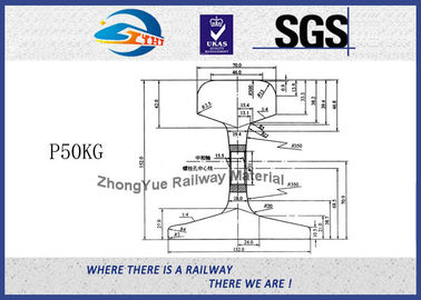 GB Standard P50KG GB50 Railway Steel Crane Rail According GB2585-2007 TUV