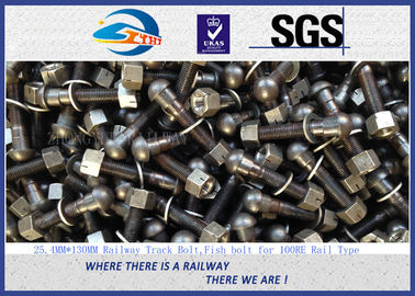 1'' x130mm Railway Track Bolts , Fish Bolts With Plain Oiled Treatment