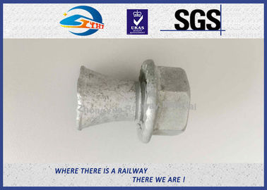 Hot Dip Galvanized Railway Bolt for 9116 Rail Clip , T Anchor Bolts M16 M20 M22