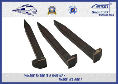 Custom Railroad Track Spikes , Threaded Screw Spike For Rail Fastening Systems