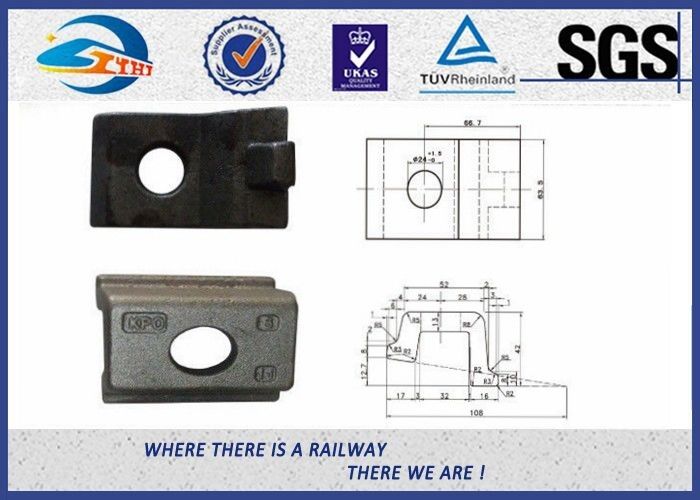 Oxide Black Q235 Carbon Steel Rail Clips Fastening Plate Fixed By Screw spike