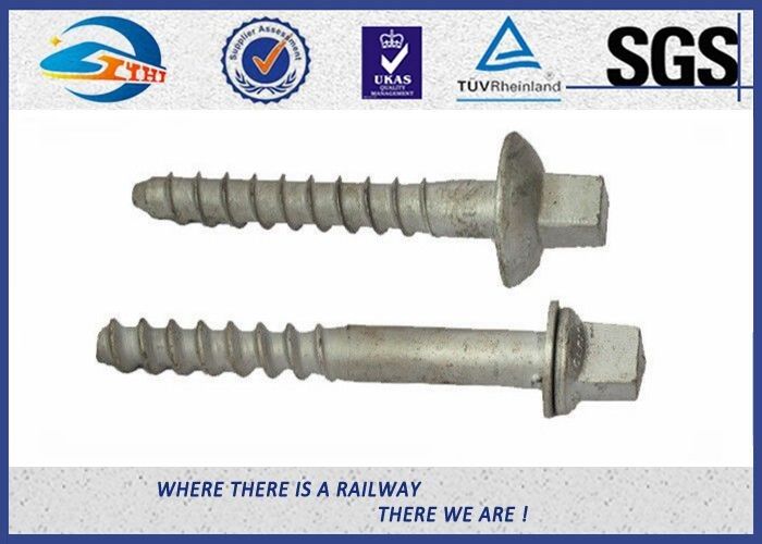 Carbon Steel Q235 Railway Sleeper Screws , Railroad Screw 5.6 Grade