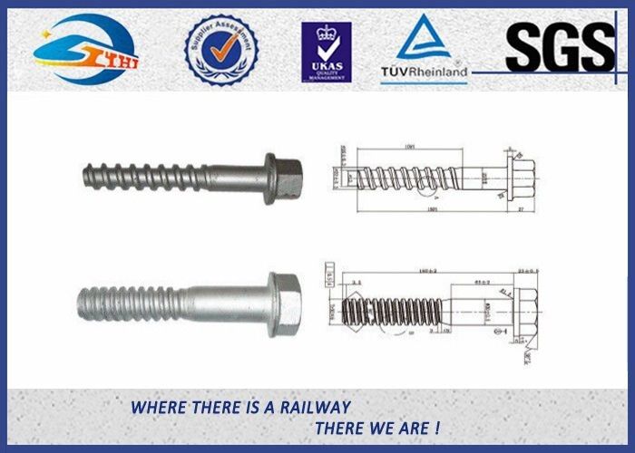 UIC Standard Black Zinc Railway Sleeper Screws For Fastening Rails