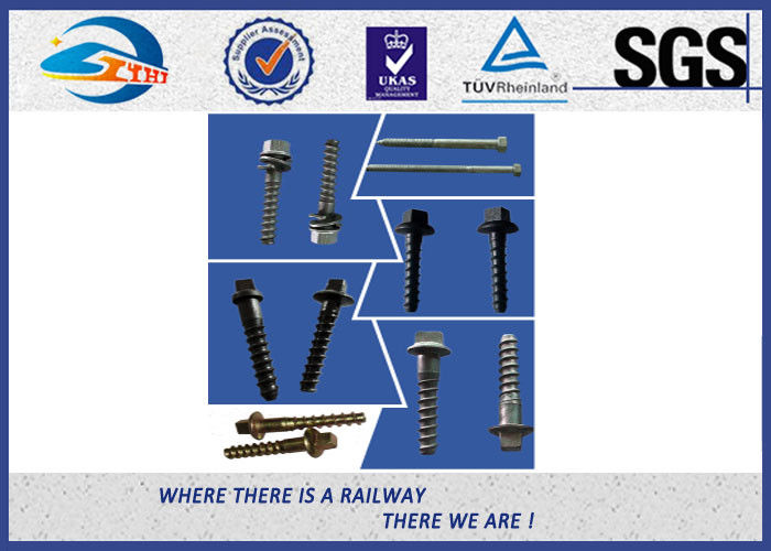 Black / White / Yellow Railway Sleeper Screws Spike For Concrete Sleeper