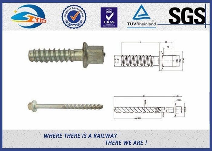 Square Head / Rectangle Head  Railway Sleeper Screws / Rail Screw Nail For Rail Track