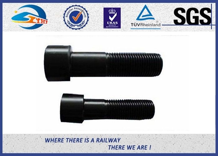 High Hardness Oxide Black Oval Head Steel Rail Bolt 5.6 Grade For Railway