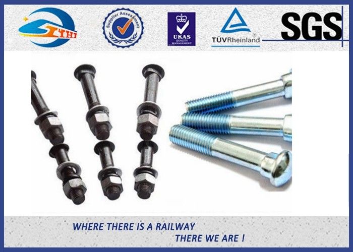 Railway Bolt SGS Inspected , Black Rail Joint Bolt 40Cr Carbon Steel