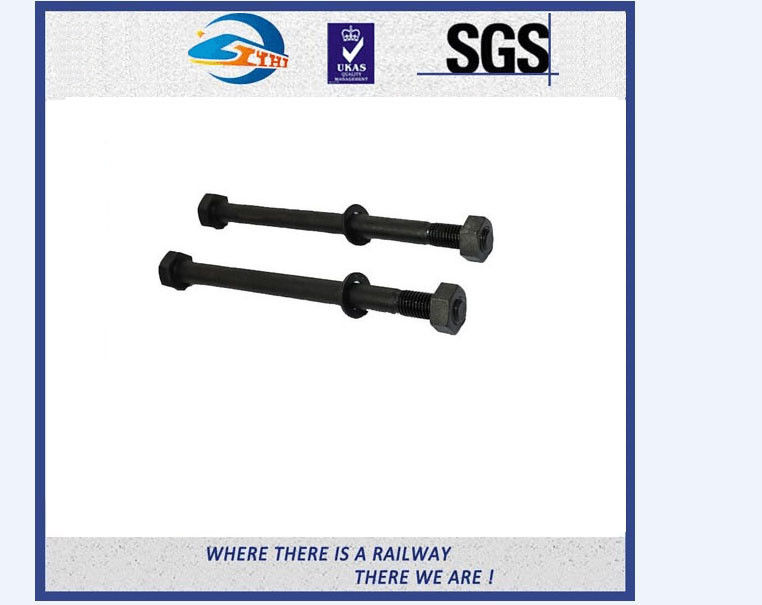railway sleeper bolts fasteners bitumen hex railway bolt and nuts