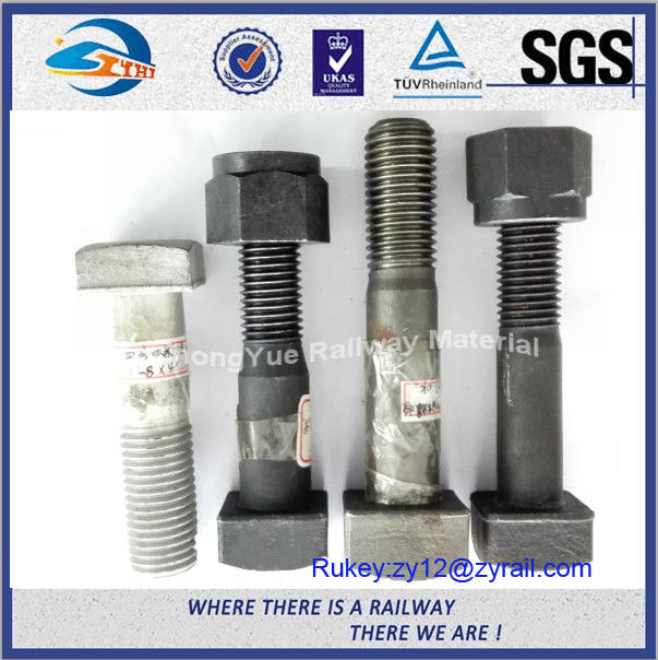 Q235 Carbon Steel 6.8 8.8 Railway Bolt Track Bolt Nut With Plain / HGD