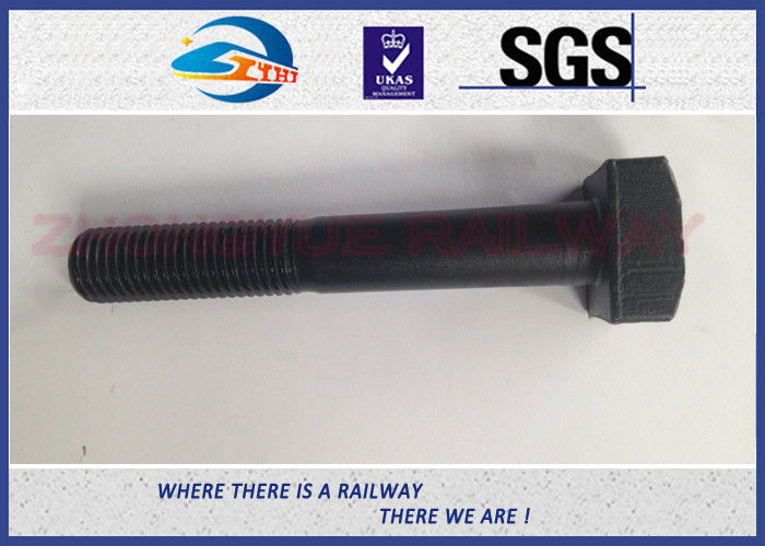 Square Railway Bolt with plain oiled or black oxide color sized 20x130mm