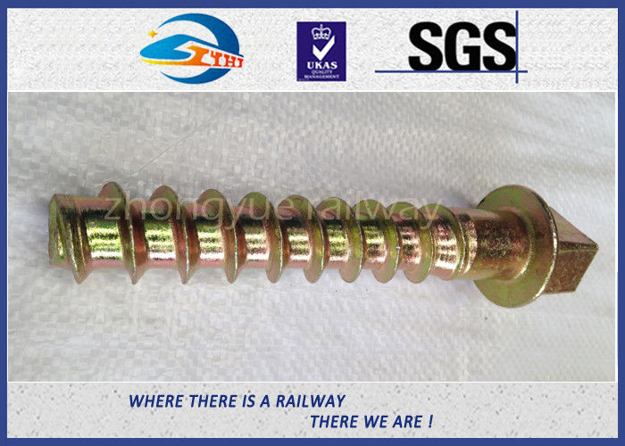 8.8 Grade 45# steel coach screws Spike with yellow zinc coating