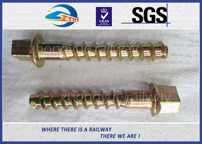 5.6 Grade 35# Railway Sleeper Screws Spikes Carbon Steel Coach Screws