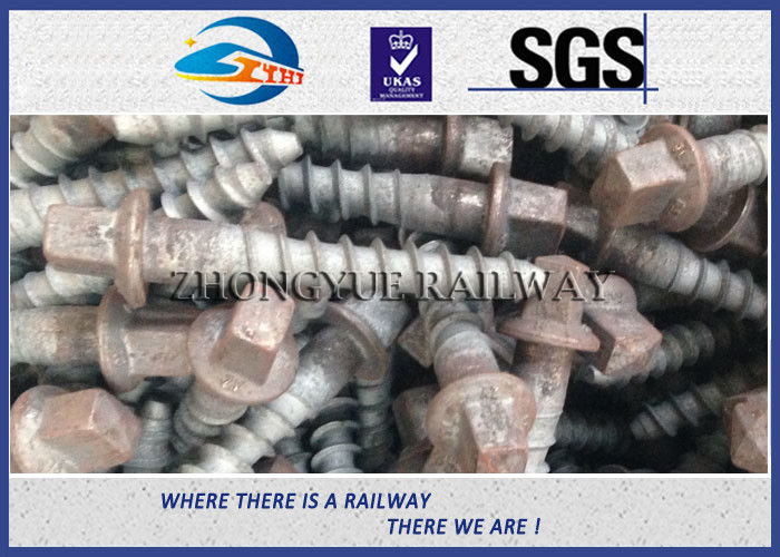 Track Hex Head Railway Sleeper Screws , Square Head Screw Spike